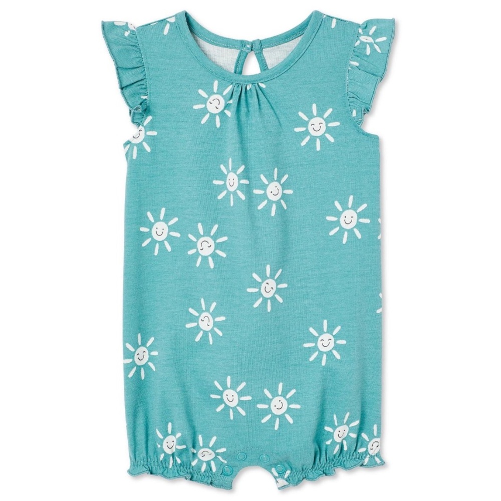 NWT 0/3M George Baby Girls' Flutter Sleeve Romper